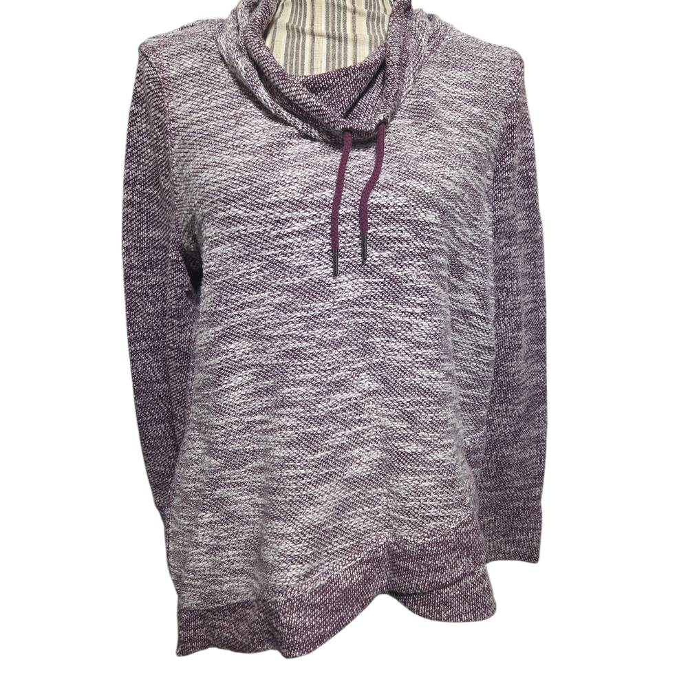 Calvin Klein Heathered Purple Cowl Neck Sweater